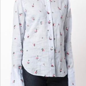 Isabel Marant Uliana Embroidered Shirt in Sky-Blue.  Never worn.  Size 40
